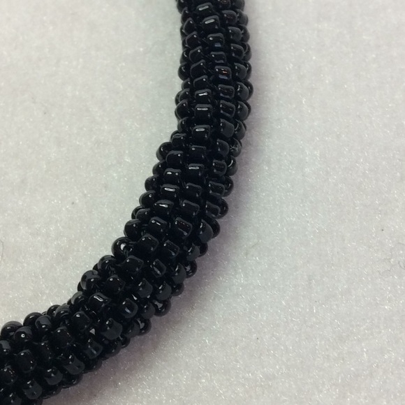 FINAL SALE PRICE Black Handmade Crocheted Choker & Purple Necklace - Picture 6 of 6
